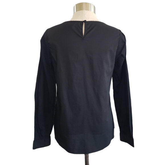 Gap black eyelet long sleeve popover top size XS - Picture 6 of 10